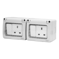 13A DOUBLE SOCKET WITH SWITCH IP55 BS STANDARD